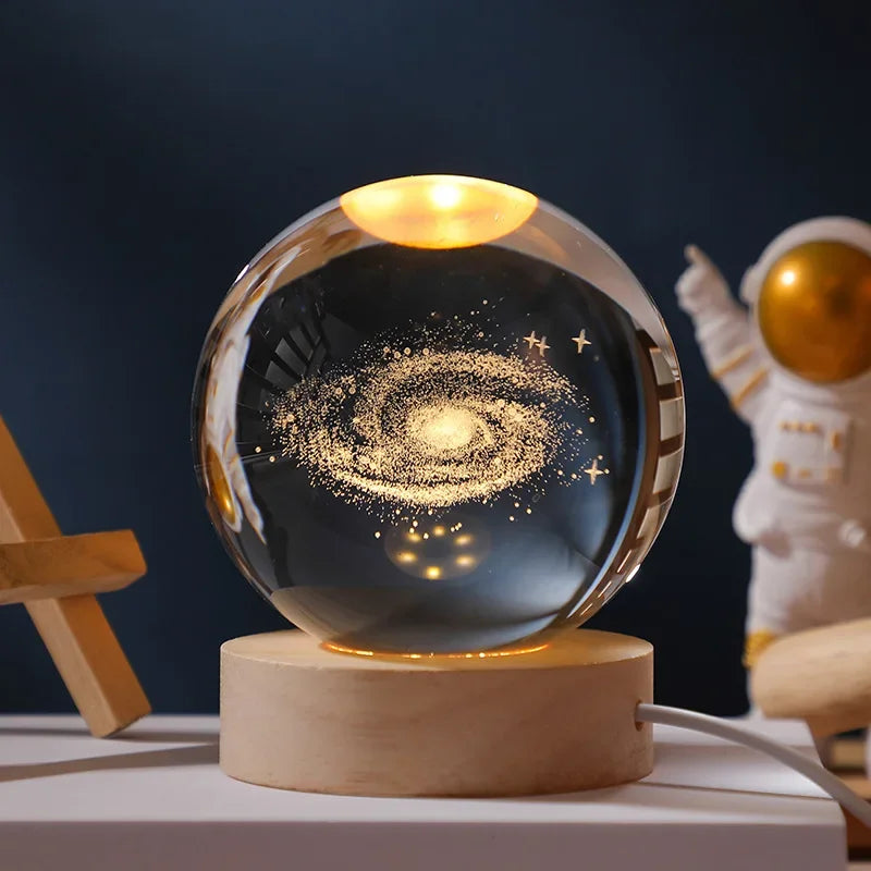 3D Moonlit Galaxy Orb – USB LED Decorative Night Light
