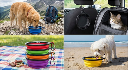 PawPal Collapsible Travel Pet Bowl – Lightweight Silicone Food & Water Dish for Cats & Dogs