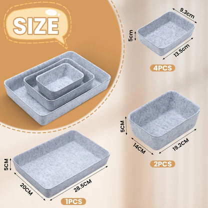 7-PIECE Felt Organizers for Home & Office