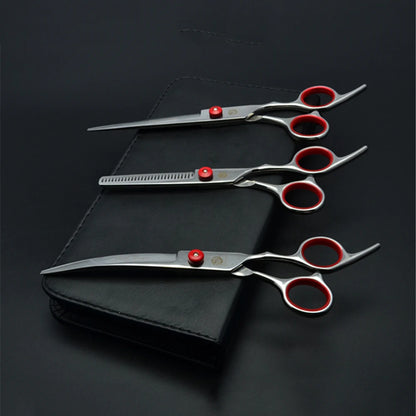 Purple Dragon Professional Pet Grooming Scissors – Cutting, Thinning & Curved Blades