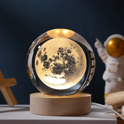3D Moonlit Galaxy Orb – USB LED Decorative Night Light