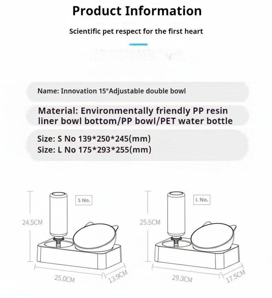 Paws & Pour: Modern Tilted Feeder with Auto Hydration