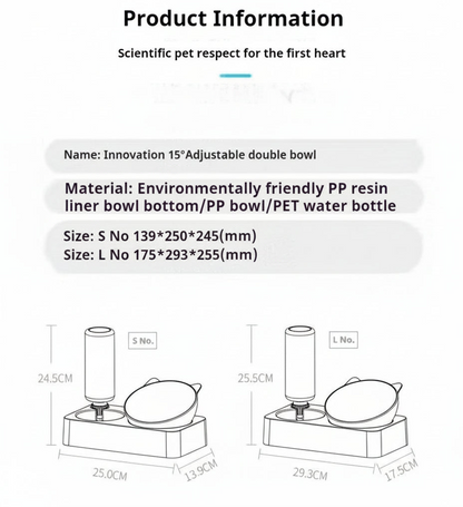 Paws & Pour: Modern Tilted Feeder with Auto Hydration